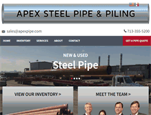 Tablet Screenshot of apexpipe.com